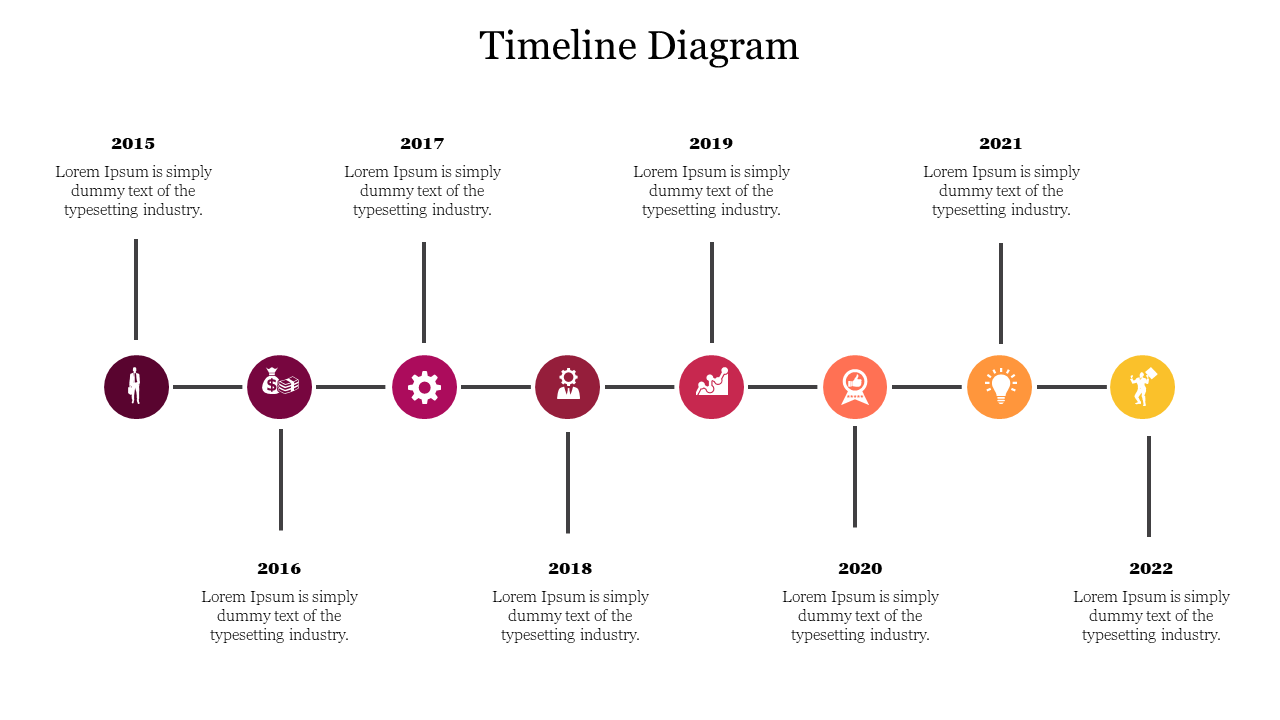 Creative Timeline Diagram PPT Template Design